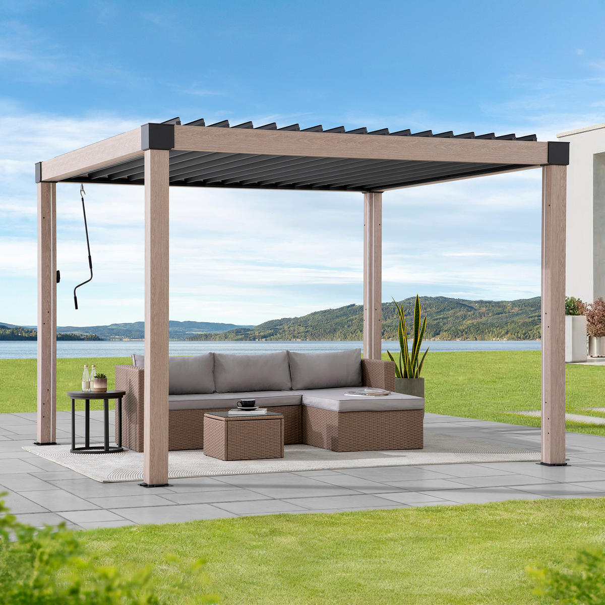 PAVILLON 306/223/306 cm   - Hellbraun/Anthrazit, Basics, Metall (306/223/306cm) - Modante
