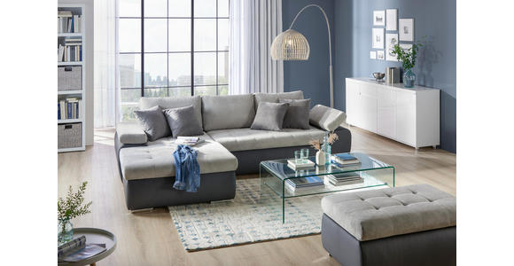 WOHNLANDSCHAFT in Textil Hellgrau, Dunkelgrau - Dunkelgrau/Hellgrau, Design, Kunststoff/Textil (175/271cm) - Xora