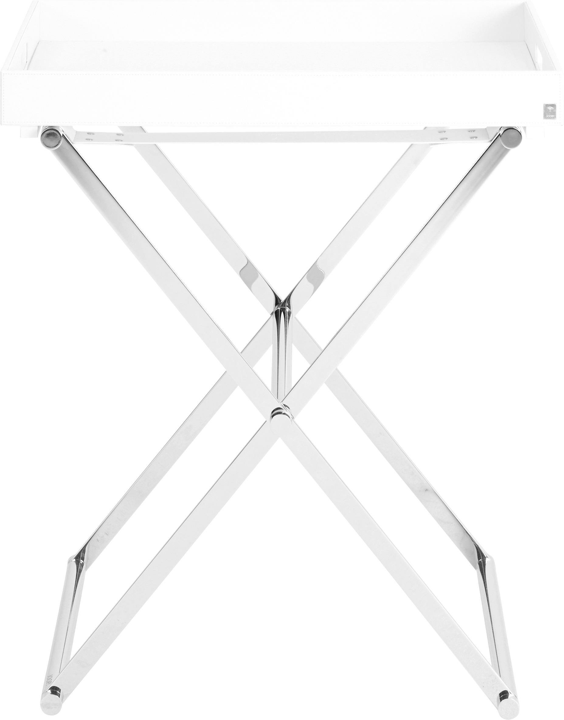BEISTELLTISCH 66/47/68 cm Weiß, Chromfarben rechteckig - Chromfarben/Weiß, Basics, Kunststoff/Metall (66/47/68cm) - Joop!