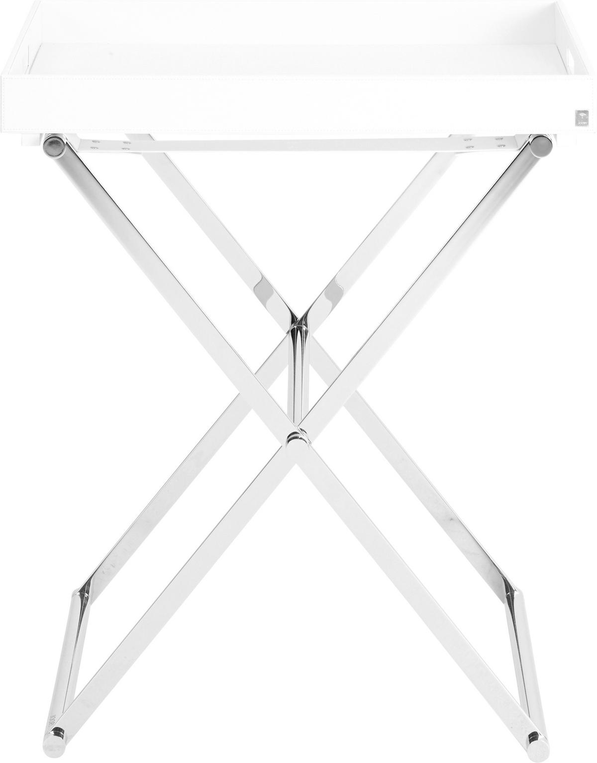 BEISTELLTISCH 66/47/68 cm Weiß, Chromfarben rechteckig  - Chromfarben/Weiß, Basics, Kunststoff/Metall (66/47/68cm) - Joop!