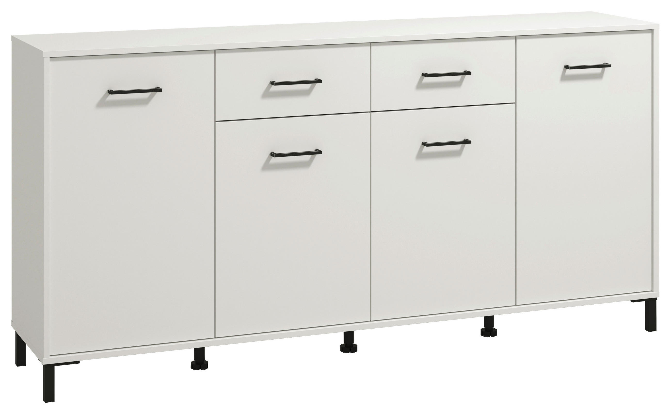 KOMODA, bela  - črna/bela, Konvencionalno, umetna masa/leseni material (182,5/90/40cm) - Carryhome