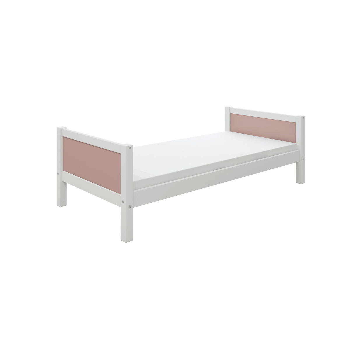 BETT 90/200 cm,  in Rosa, Weiß, Rollrost  - Rosa/Weiß, MODERN, Holz (90/200cm) - Chameo