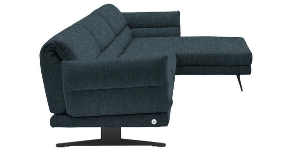 ECKSOFA  in Flachgewebe Petrol  279-327/176-217 cm  - Petrol/Schwarz, Design, Textil/Metall (279-327/176-217cm) - Dieter Knoll