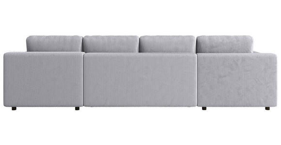 Wohnlandschaft inkl. Funktion Grau Cord  - Schwarz/Grau, KONVENTIONELL, Textil (200/360/200cm) - Xora