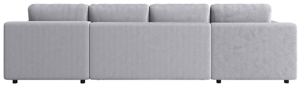 Wohnlandschaft inkl. Funktion Grau Cord  - Schwarz/Grau, KONVENTIONELL, Textil (200/360/200cm) - Xora