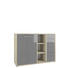 SIDEBOARD melaminharzbeschichtet Grau, Eichefarben - Eichefarben/Alufarben, Design, Glas/Holzwerkstoff (156/111/40cm) SIDEBOARD melaminharzbeschichtet Grau, Eichefarben - Eichefarben/Alufarben, Design, Glas/Holzwerkstoff (156/111/40cm)
