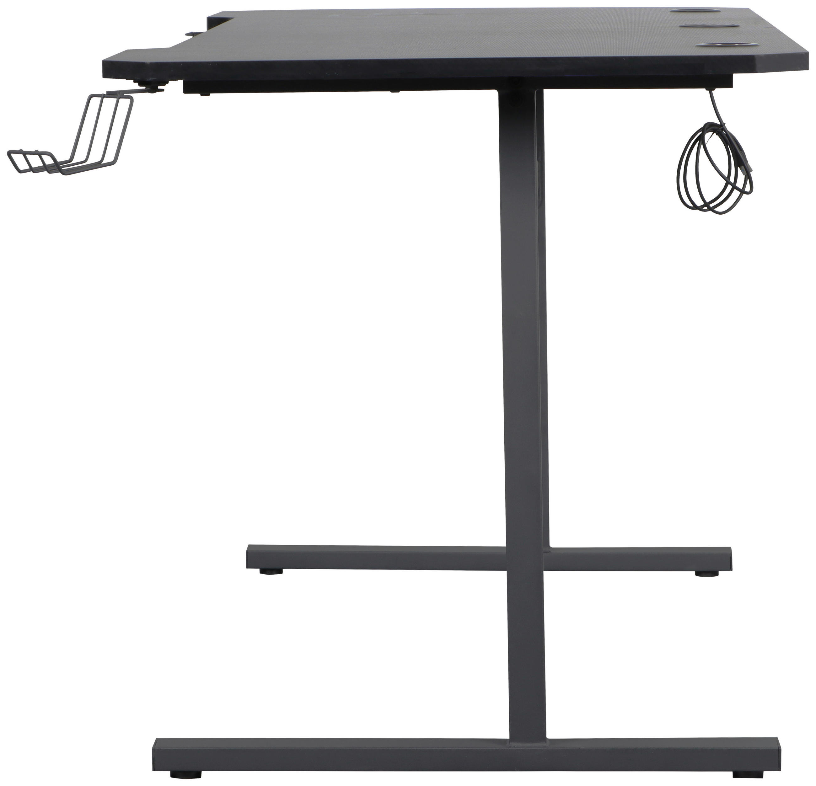 GAMINGTISCH Schwarz  - Schwarz, Design, Holzwerkstoff/Metall (160/70/75cm) - Carryhome