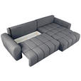 ECKSOFA Dunkelgrau Velours  - Dunkelgrau/Schwarz, KONVENTIONELL, Kunststoff/Textil (298/168cm) - Carryhome