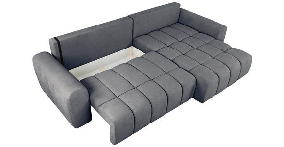 ECKSOFA Dunkelgrau Velours  - Dunkelgrau/Schwarz, KONVENTIONELL, Kunststoff/Textil (298/168cm) - Carryhome