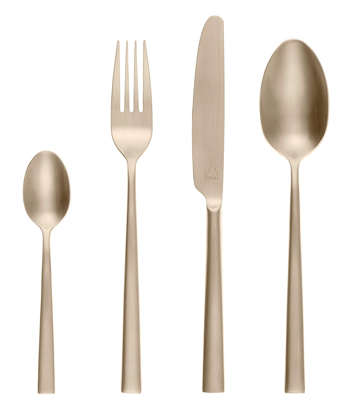 SADA PRÍBOROV, ušľachtilá oceľ, 24-dielne - šampanská, Basics, kov - Sola