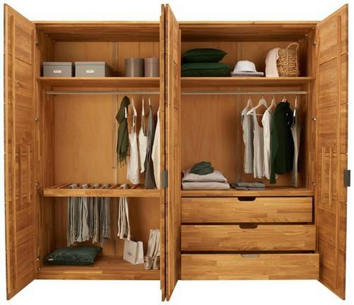 DREHTÜRENSCHRANK in Eichefarben  - Eichefarben/Anthrazit, Natur, Holz/Metall (245/218,5/60,4cm) - Valnatura