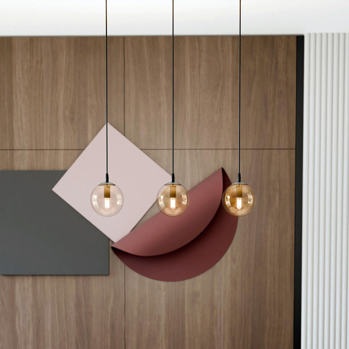 HÄNGELEUCHTE  70/14/100 cm    - Schwarz, KONVENTIONELL, Glas/Metall (70/14/100cm)