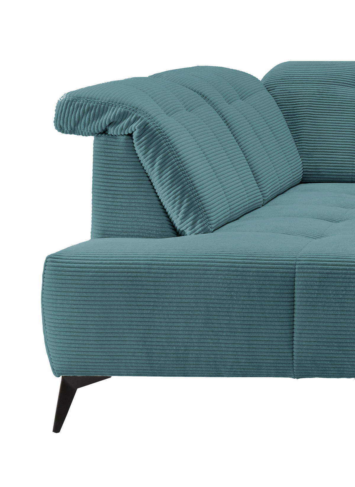 WOHNLANDSCHAFT SANO in Cord Petrol  - Petrol/Schwarz, MODERN, Textil/Metall (200/337/180cm) - Livetastic
