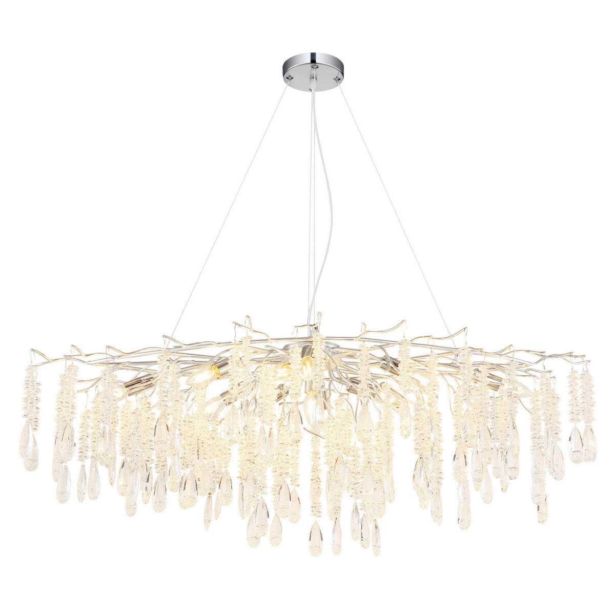 HÄNGELEUCHTE 120/50/120 cm  - Klar/Silberfarben, KONVENTIONELL, Glas/Kunststoff (120/50/120cm)