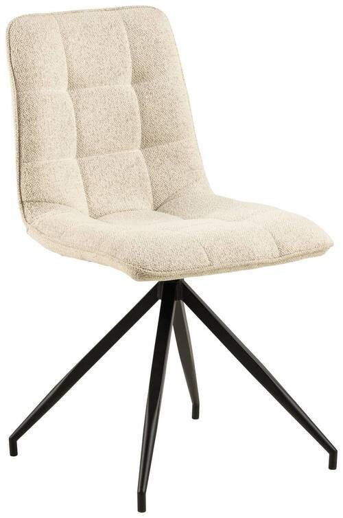 STUHL Webstoff Creme  - Creme/Schwarz, Design, Textil/Metall (47/85/55,5cm) - MID.YOU