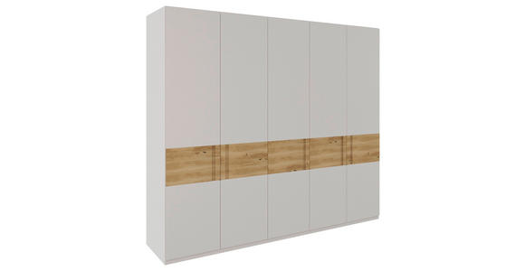 DREHTÜRENSCHRANK in Hellgrau, Eichefarben - Eichefarben/Hellgrau, MODERN, Holz/Holzwerkstoff (251,5/225/60cm) - Xora