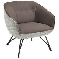 COCKTAILSESSEL - Fango/Anthrazit, Design, Leder/Textil (77/81/72cm) - Joop!