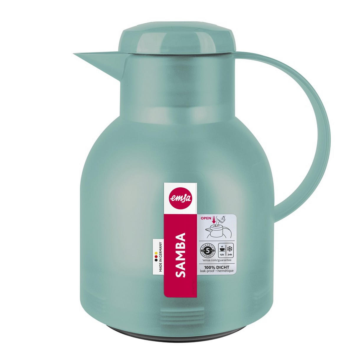 ISOLIERKANNE SAMBA 1,0 L  - Türkis, Basics, Kunststoff (1l) - Emsa