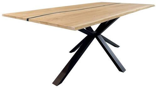 JEDÁLENSKÝ STÔL, divoký dub, hnedá, 160/90/75 cm - hnedá/čierna, Natur, kov/drevo (160/90/75cm) - Livetastic