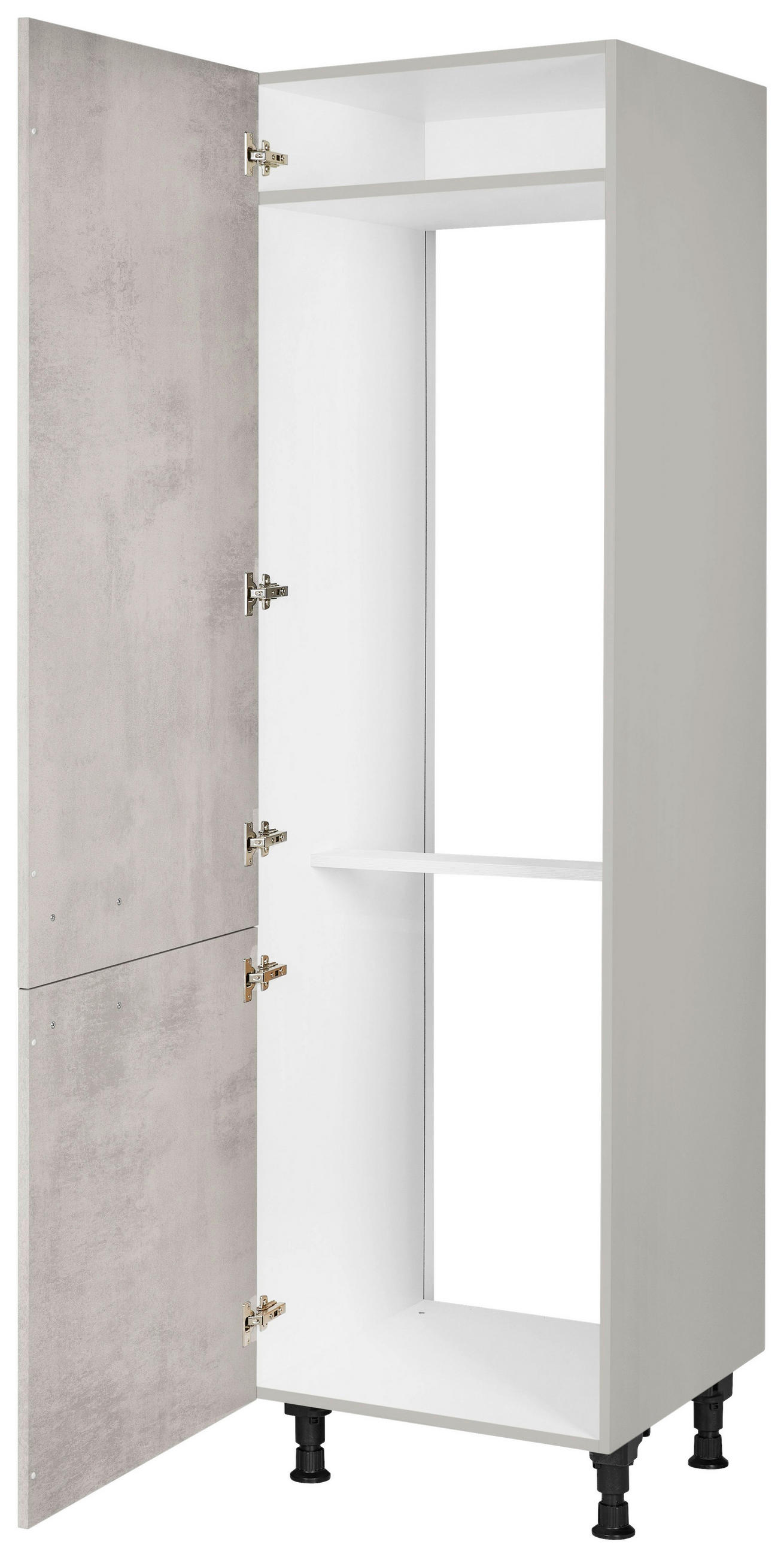 GERÄTEUMBAUSCHRANK 60/216,6/58 cm in Hellgrau - Edelstahlfarben/Hellgrau, MODERN, Holzwerkstoff/Metall (60/216,6/58cm) - Nobilia