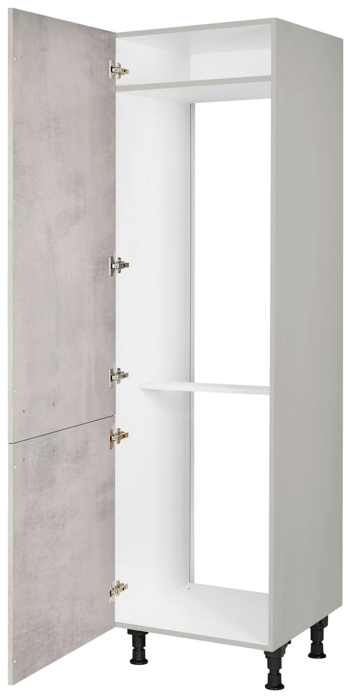 GERÄTEUMBAUSCHRANK 60/216,6/58 cm  in Hellgrau  - Edelstahlfarben/Hellgrau, MODERN, Holzwerkstoff/Metall (60/216,6/58cm) - Nobilia