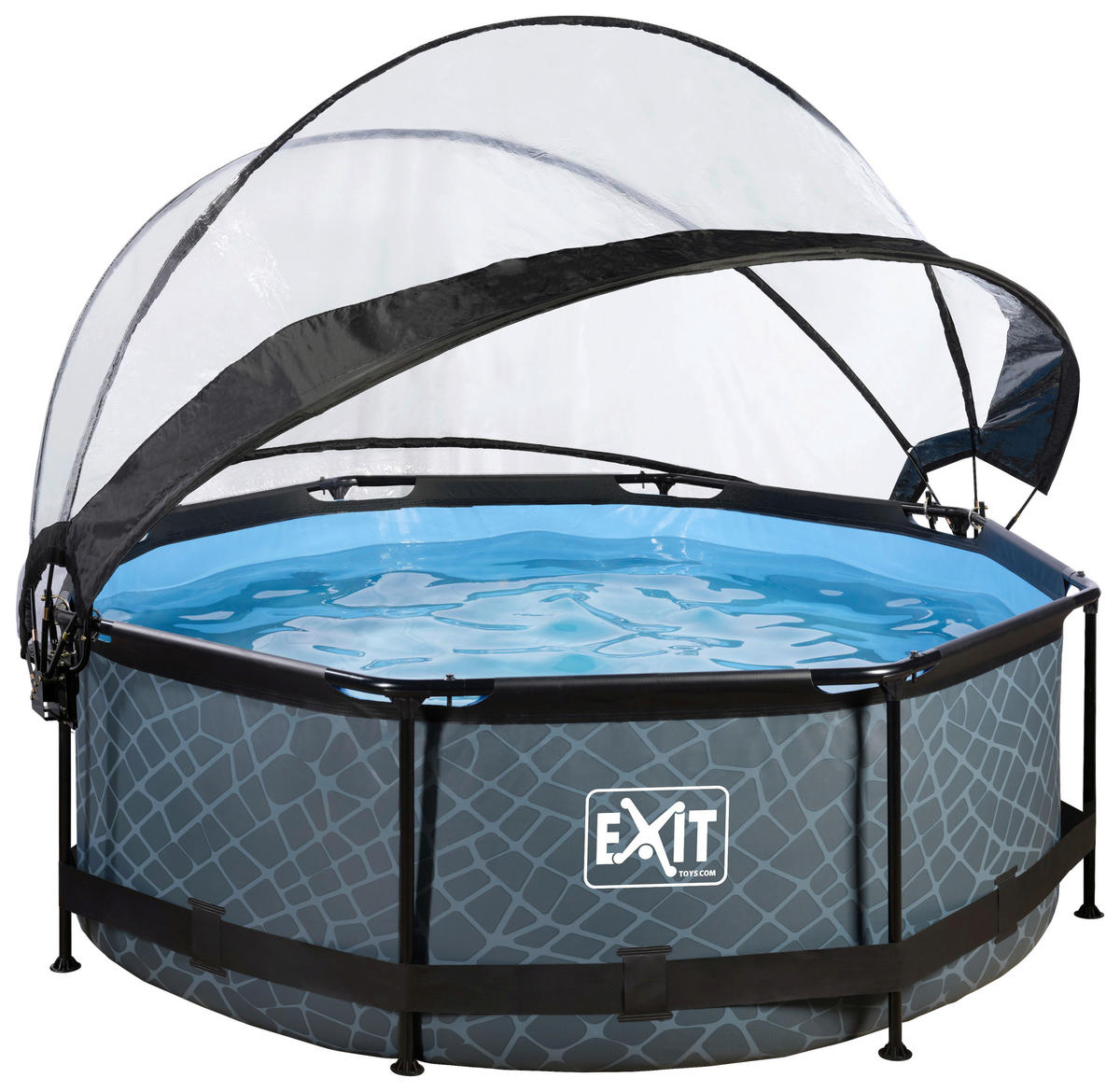 EXIT POOL STONE 244X76 244/76 cm  - Grau, KONVENTIONELL, Metall (244/76cm) - EXIT Toys
