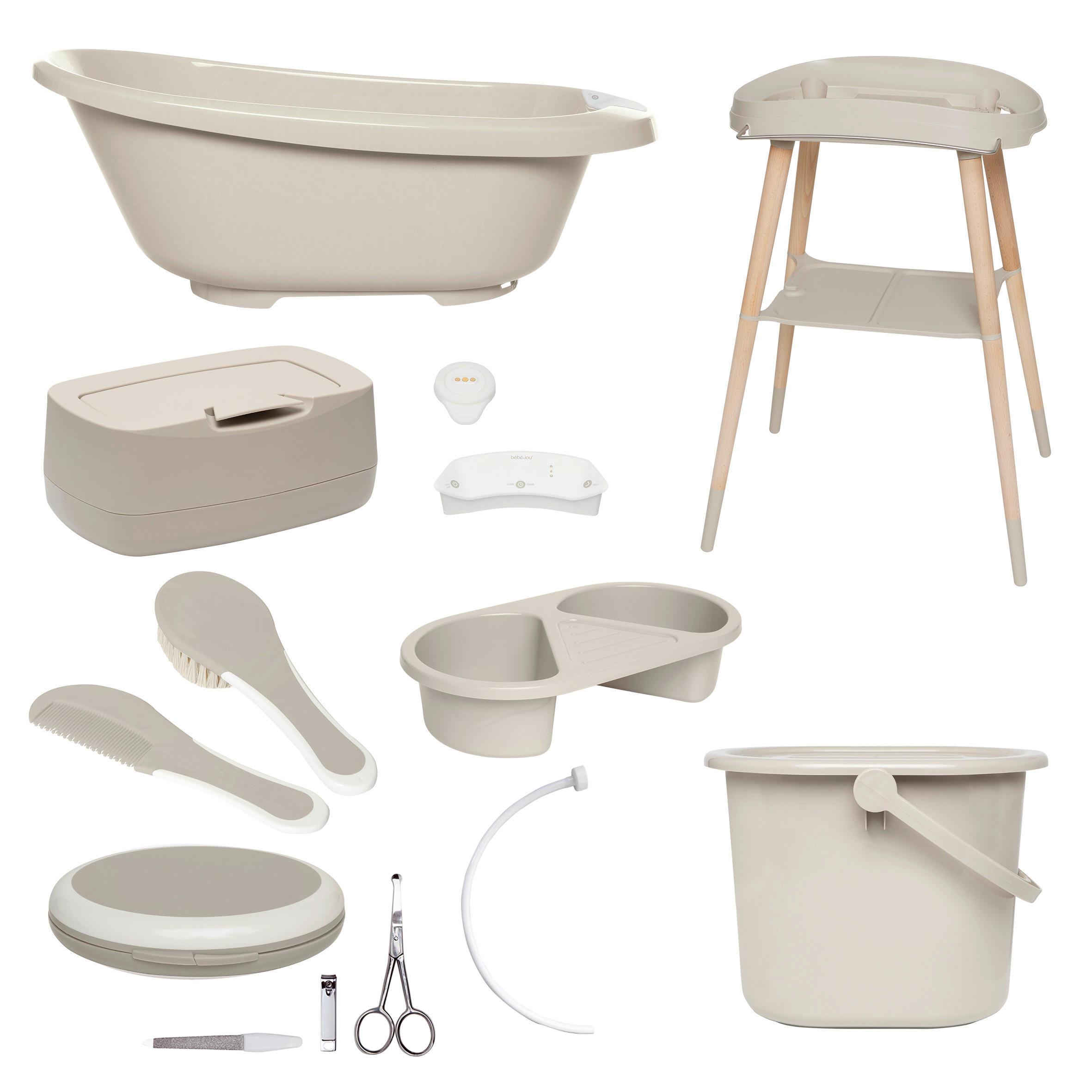 BABYBADESET SENSE 8-teilig  - Taupe, Basics, Kunststoff (40/46/79cm) - Bebe Jou