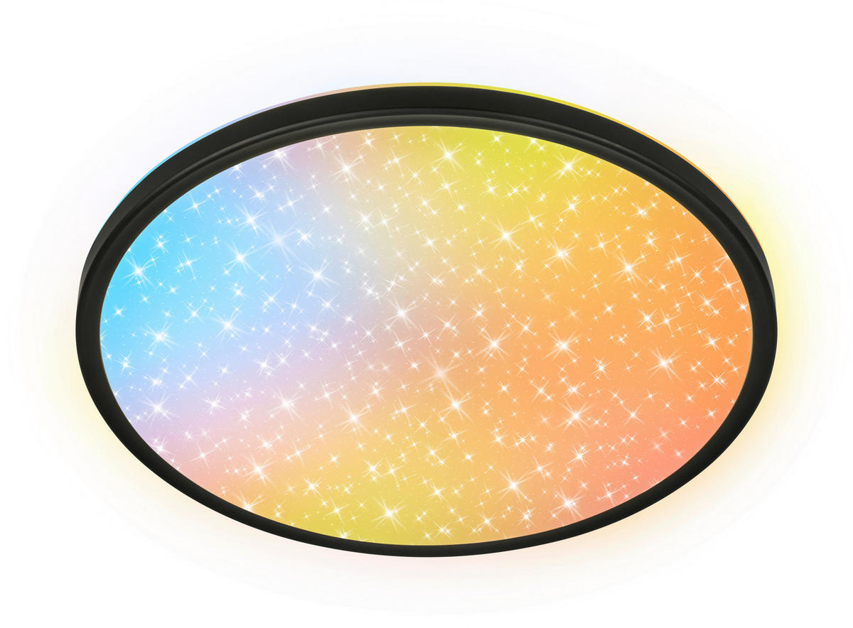 LED-DECKENLEUCHTE Aura Glow 37,5/4,5 cm   - Schwarz, KONVENTIONELL, Kunststoff (37,5/4,5cm) - Briloner