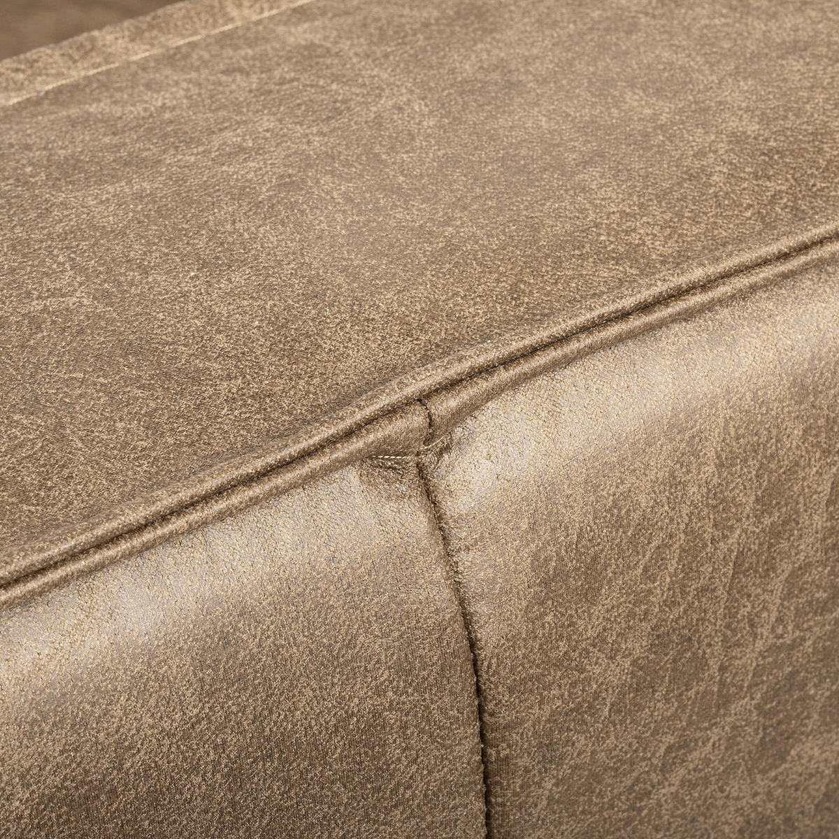 ECKSOFA Graubraun Echtleder Lederlook Bettkasten, Schlaffunktion, Rücken echt  - Graubraun/Schwarz, Design, Leder/Textil (166/238cm) - Livetastic