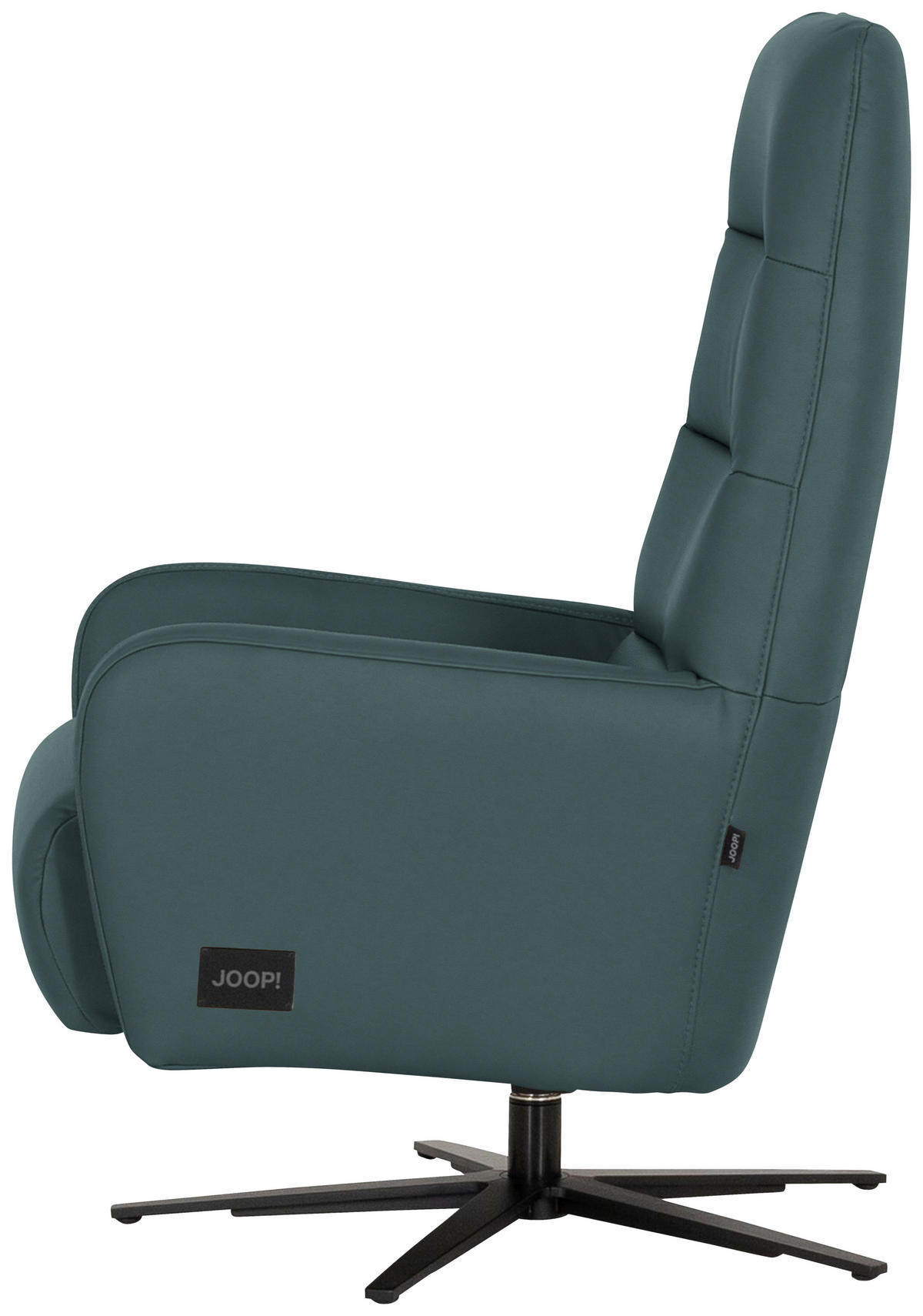 RELAXSESSEL Leder Graublau  - Graublau/Schwarz, Modern, Leder/Metall (66/110/83cm) - Joop!