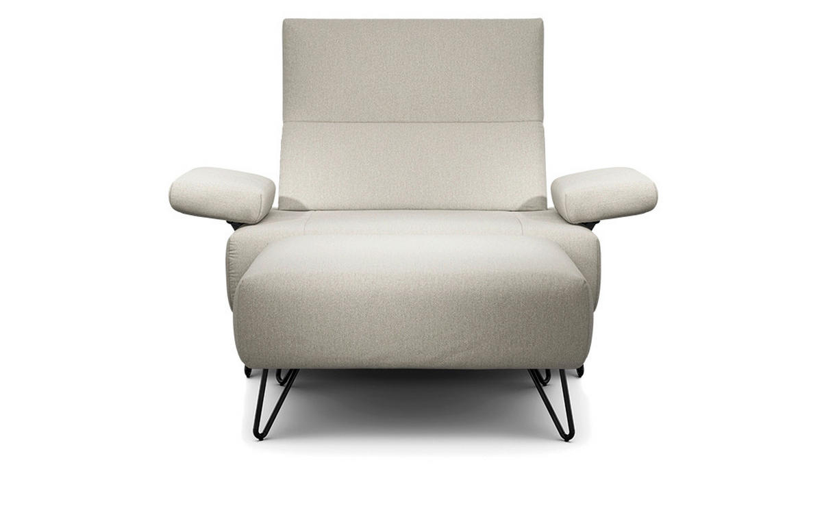 SESSELSET in Chenille Naturfarben  - Schwarz/Naturfarben, Design, Textil/Metall (114-142/85/86-94cm) - SENSOO