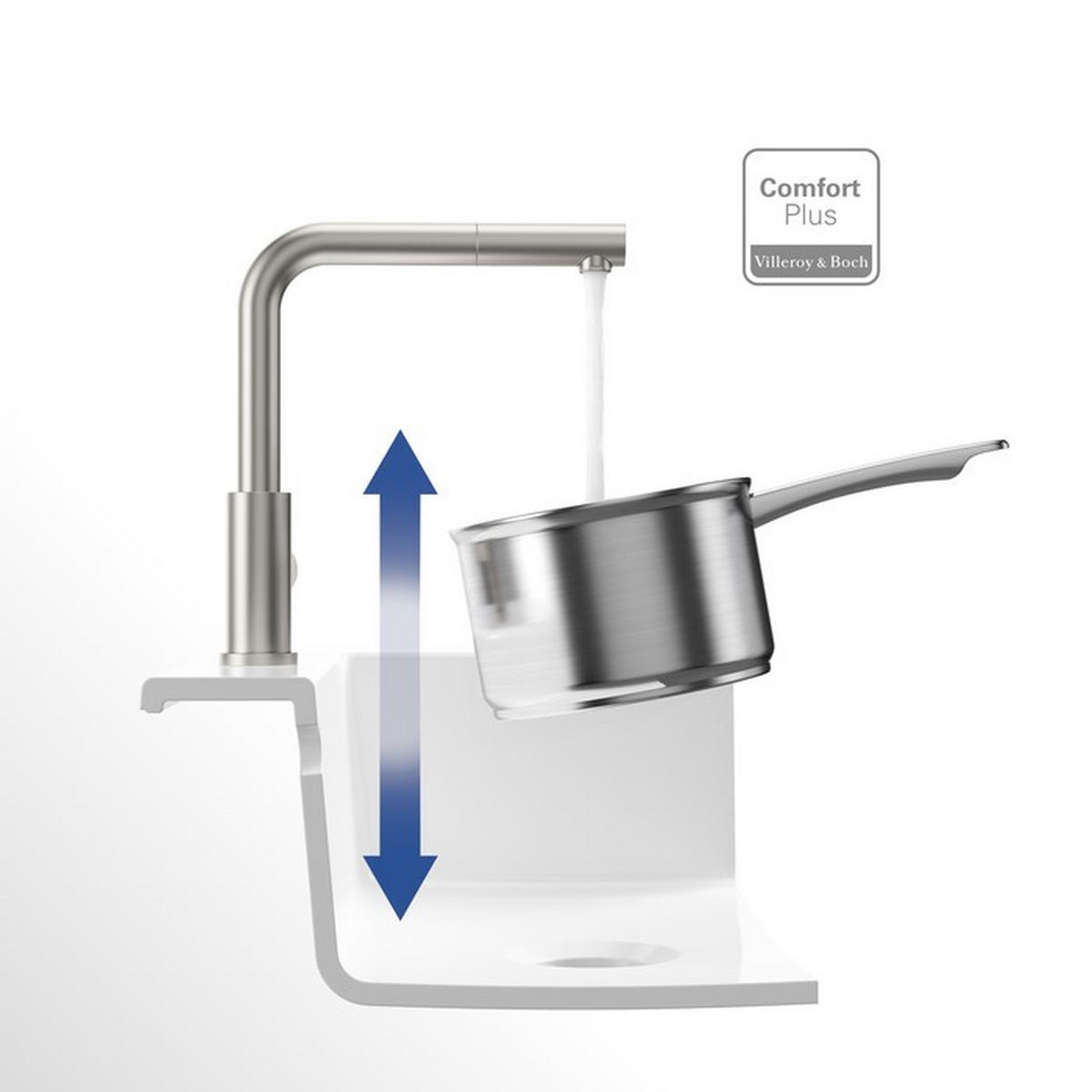 KÜCHENARMATUR 969701LC  - Edelstahlfarben, Basics, Metall (4,5/30,5/27,5cm) - Villeroy & Boch