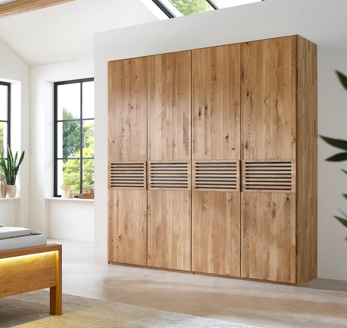 DREHTÜRENSCHRANK 202/223/62 cm,  in Eichefarben, 4 Tür(en)-türig  - Wildeiche/Eichefarben, MODERN, Holz (202/223/62cm) - Livetastic