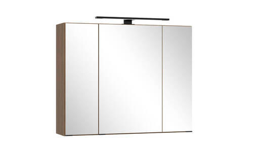 SPIEGELSCHRANK 80/64/20 cm  - Dunkelbraun/Schwarz, Natur, Glas/Holzwerkstoff (80/64/20cm) - Held