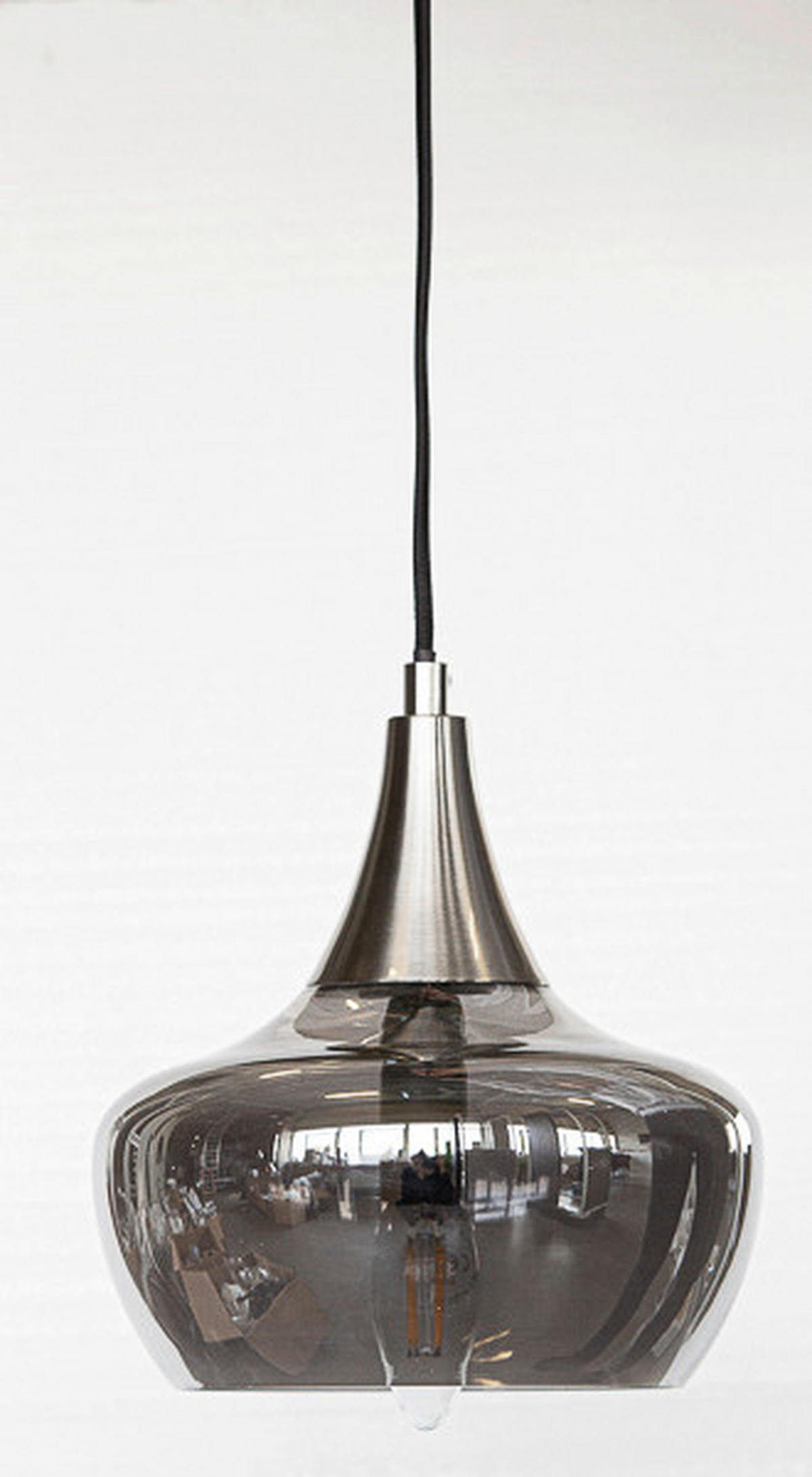 HÄNGELEUCHTE 14/150 cm  - Nickelfarben, Design, Glas/Metall (14/150cm)