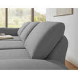 ECKSOFA  in Flachgewebe Hellgrau Armteilverstellung, Relaxfunktion, Drehsitzfunktion  175-224/255-365 cm  - Hellgrau/Schwarz, Design, Textil/Metall (175-224/255-365cm) - Dieter Knoll