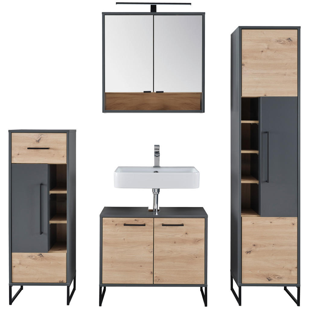 Badezimmer Fabio Eiche Dekor/Anthrazit B: 150cm