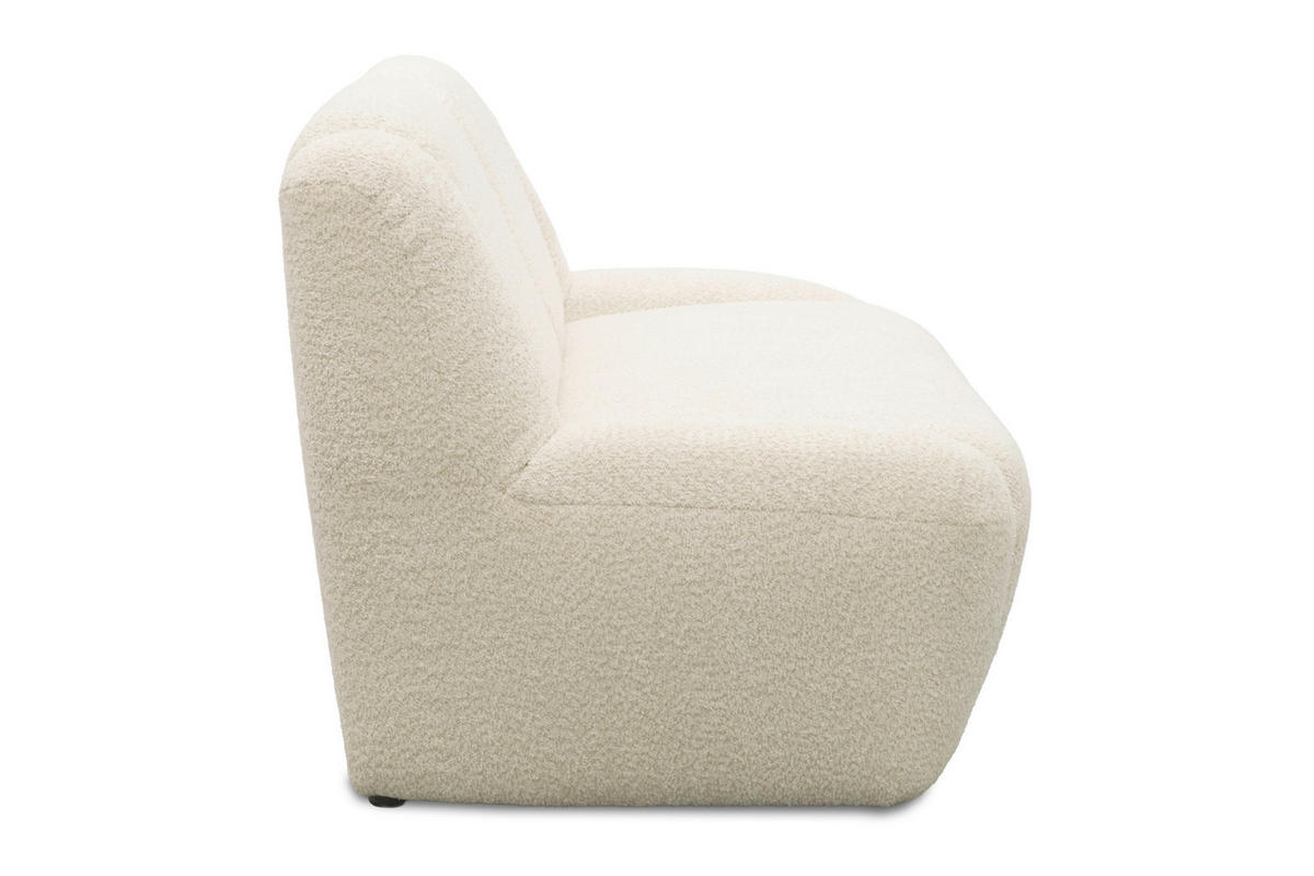 2-SITZER-SOFA 100 034 Chenille Creme  - Creme/Schwarz, MODERN, Kunststoff/Textil (147/82/93cm) - Livetastic