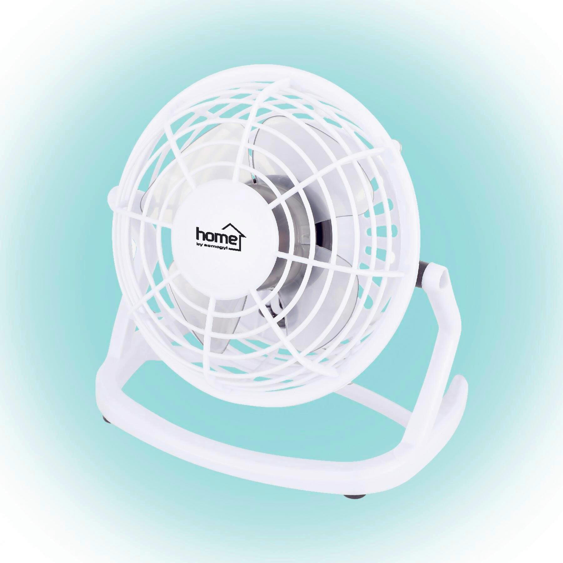 ASZTALI VENTILÁTOR - fehér, Basics, műanyag/fém (14,5/15/9,5cm)