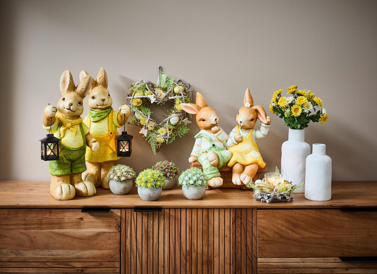 DEKOHASE   - Gelb/Braun, LIFESTYLE, Stein (35,5/41/20,5cm)