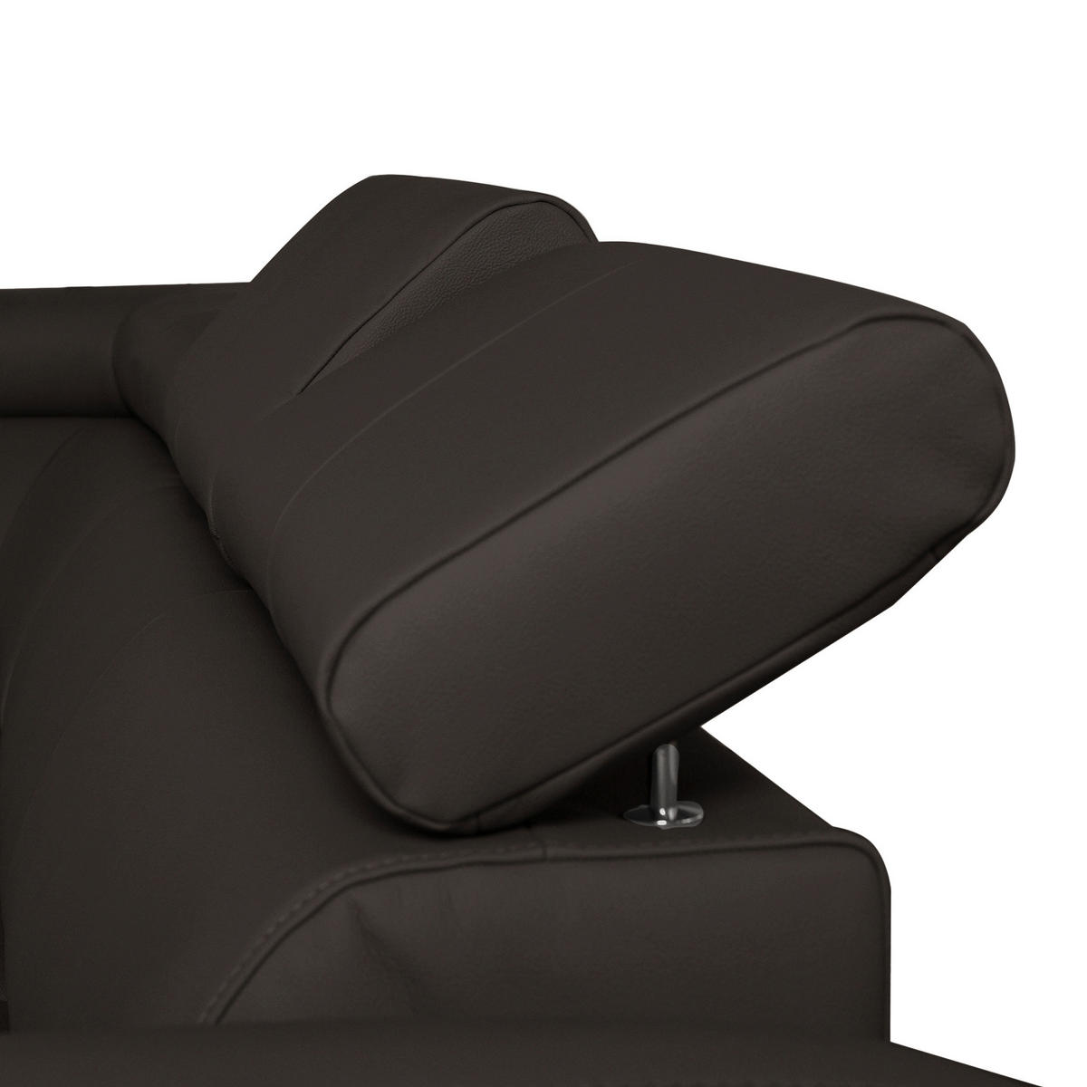 ECKSOFA in Lederlook Echtleder Dunkelbraun  - Chromfarben/Dunkelbraun, Design, Leder/Textil (208/245cm) - Livetastic
