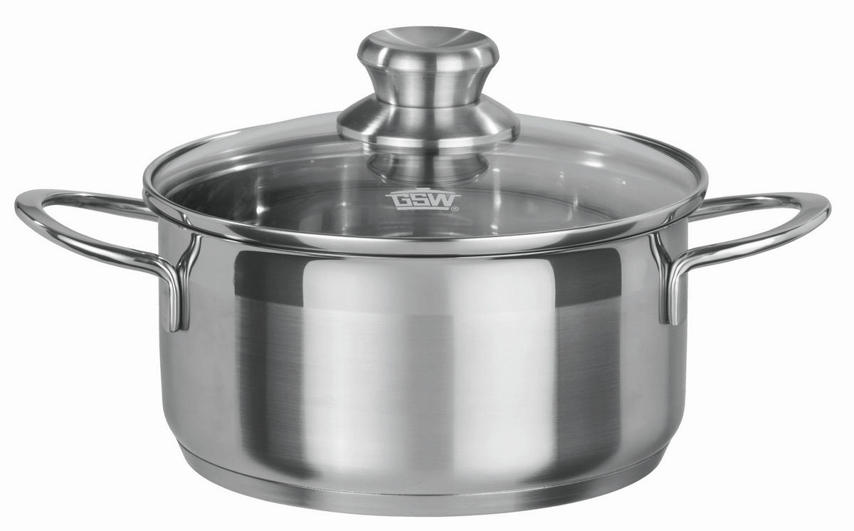 KOCHTOPFSET MIRAGE 5-teilig  - Klar/Edelstahlfarben, Basics, Glas/Metall - GSW
