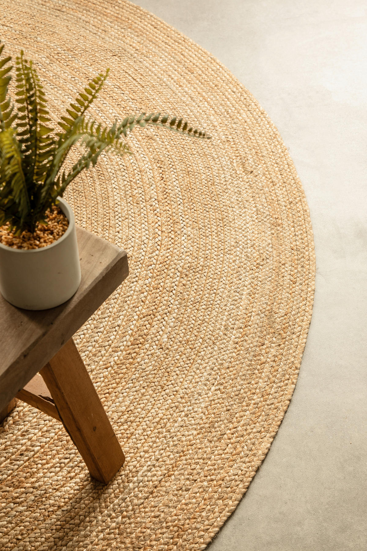 JUTETEPPICH 100 cm Jute Braided Honig, Hellbraun  - Hellbraun/Honig, Design, Textil (100cm)