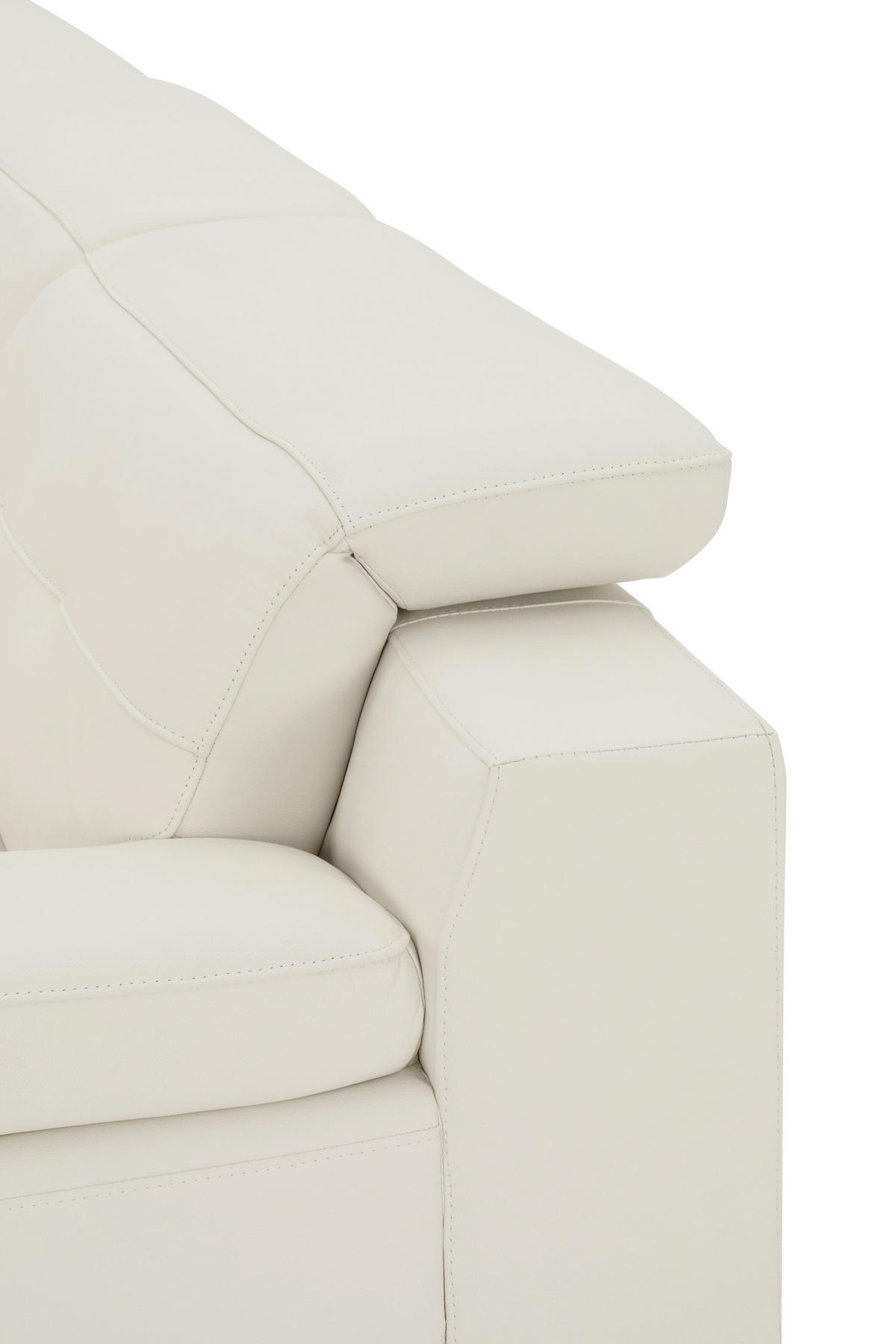 ECKSOFA Weiß Echtleder  - Schwarz/Weiß, MODERN, Leder/Metall (224/287cm) - MID.YOU