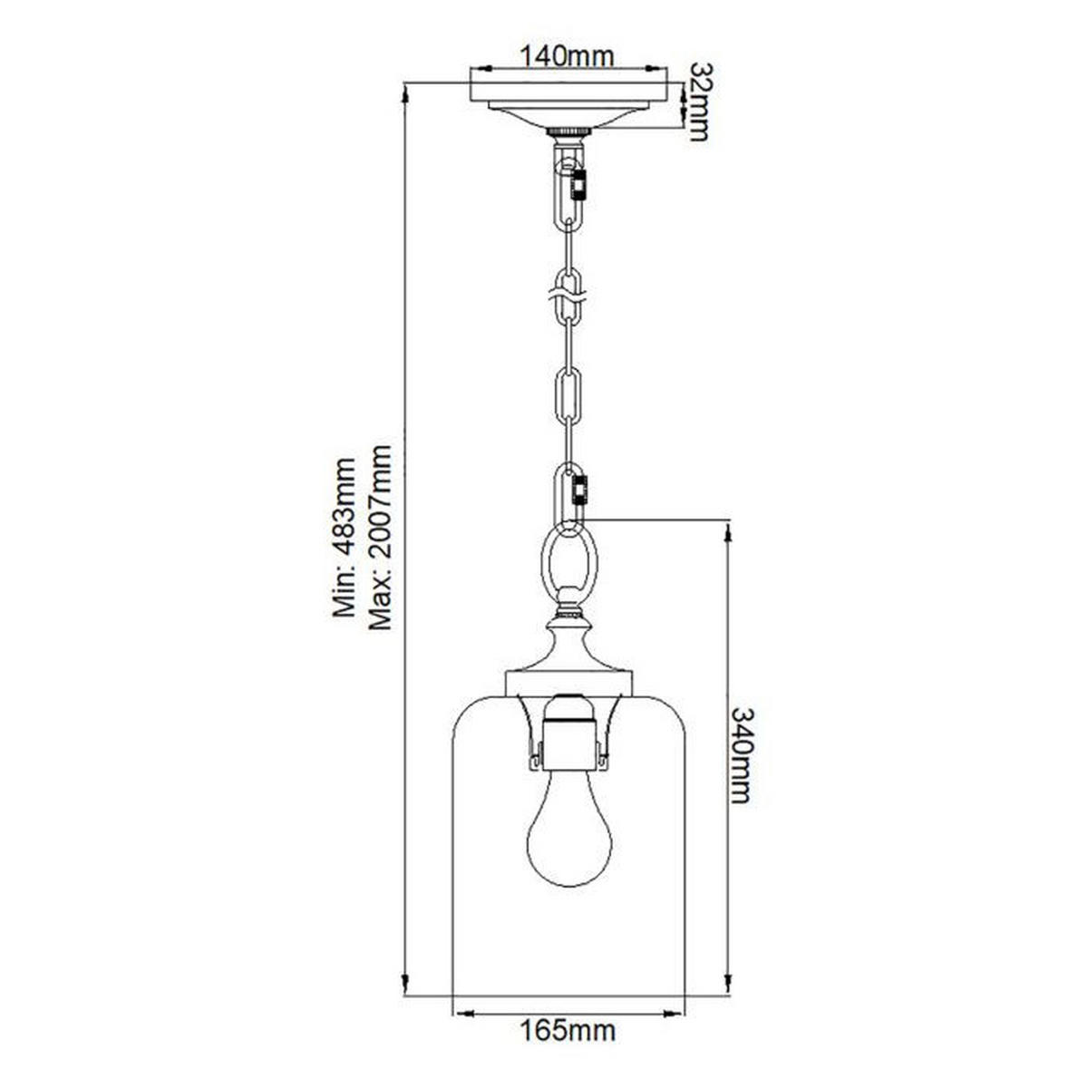 HÄNGLAMPA Hounslow 16.5/48.3 cm  - mässingsfärgad, Klassisk, metall (16.5/48.3cm) - Elstead Lighting