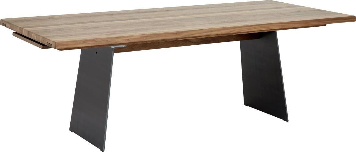 ESSTISCH in Holz, Metall 220-275/100/76 cm  - Nussbaumfarben, Natur, Holz/Metall (220-275/100/76cm) - Anrei