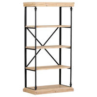 REGAL  76/152/43 cm Schwarz, Tannenholzfarben  - Tannenholzfarben/Schwarz, Design, Holz/Metall (76/152/43cm) - Landscape