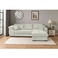 ECKSOFA in Cord Creme  - Creme/Schwarz, KONVENTIONELL, Textil/Metall (258/168cm) - Carryhome