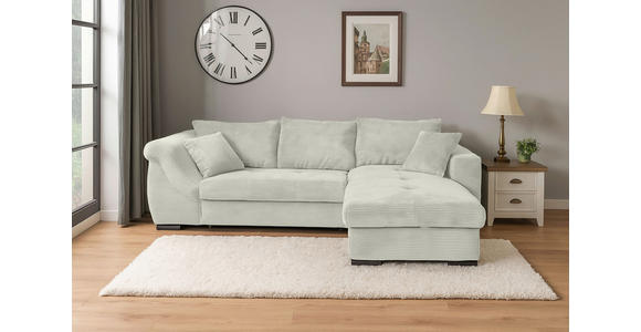ECKSOFA in Cord Creme  - Creme/Schwarz, KONVENTIONELL, Textil/Metall (258/168cm) - Carryhome