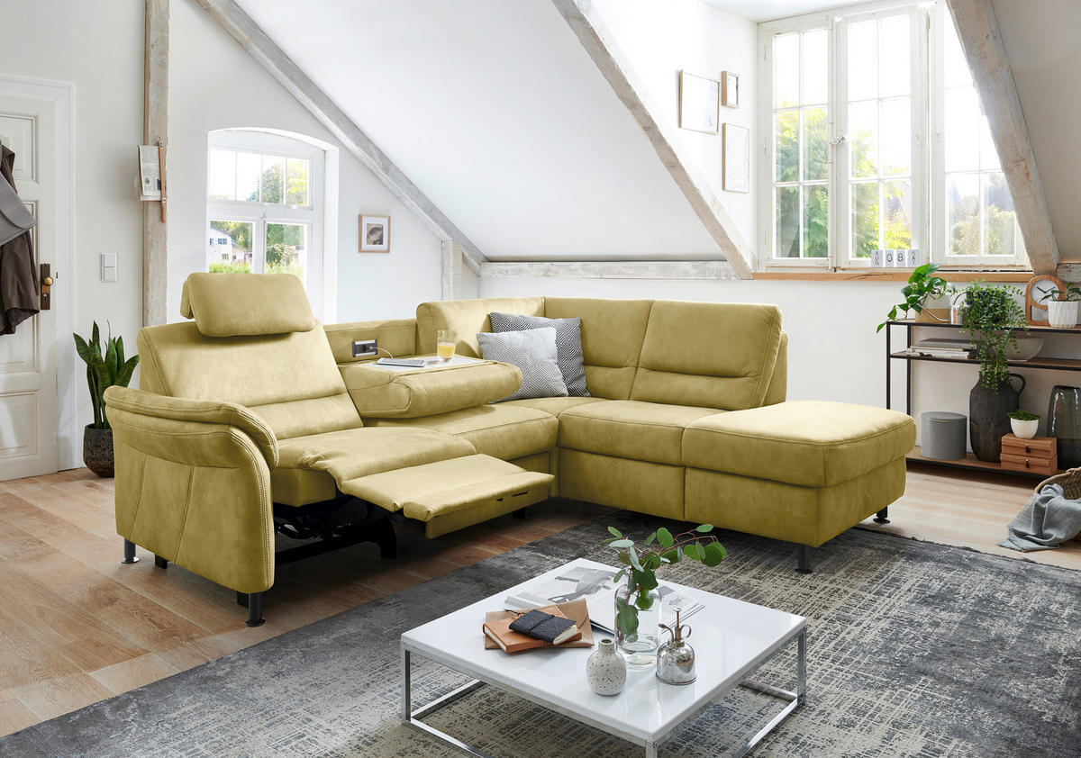 ECKSOFA in Flachgewebe Hellblau  - Schwarz/Hellblau, Modern, Textil/Metall (227/203cm) - Beldomo System